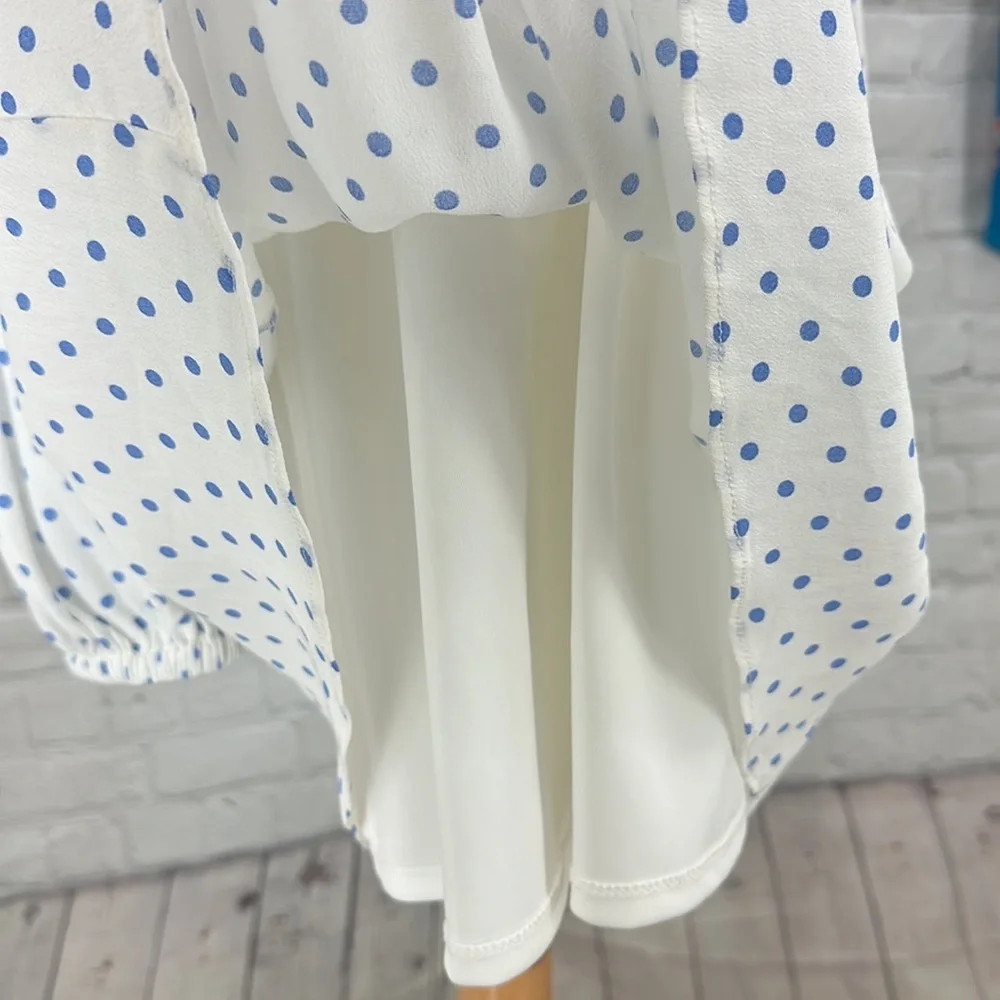 GB Girls BlueIvy polka dot long‎ sleeve chiffon dress double lined girls m 8/10